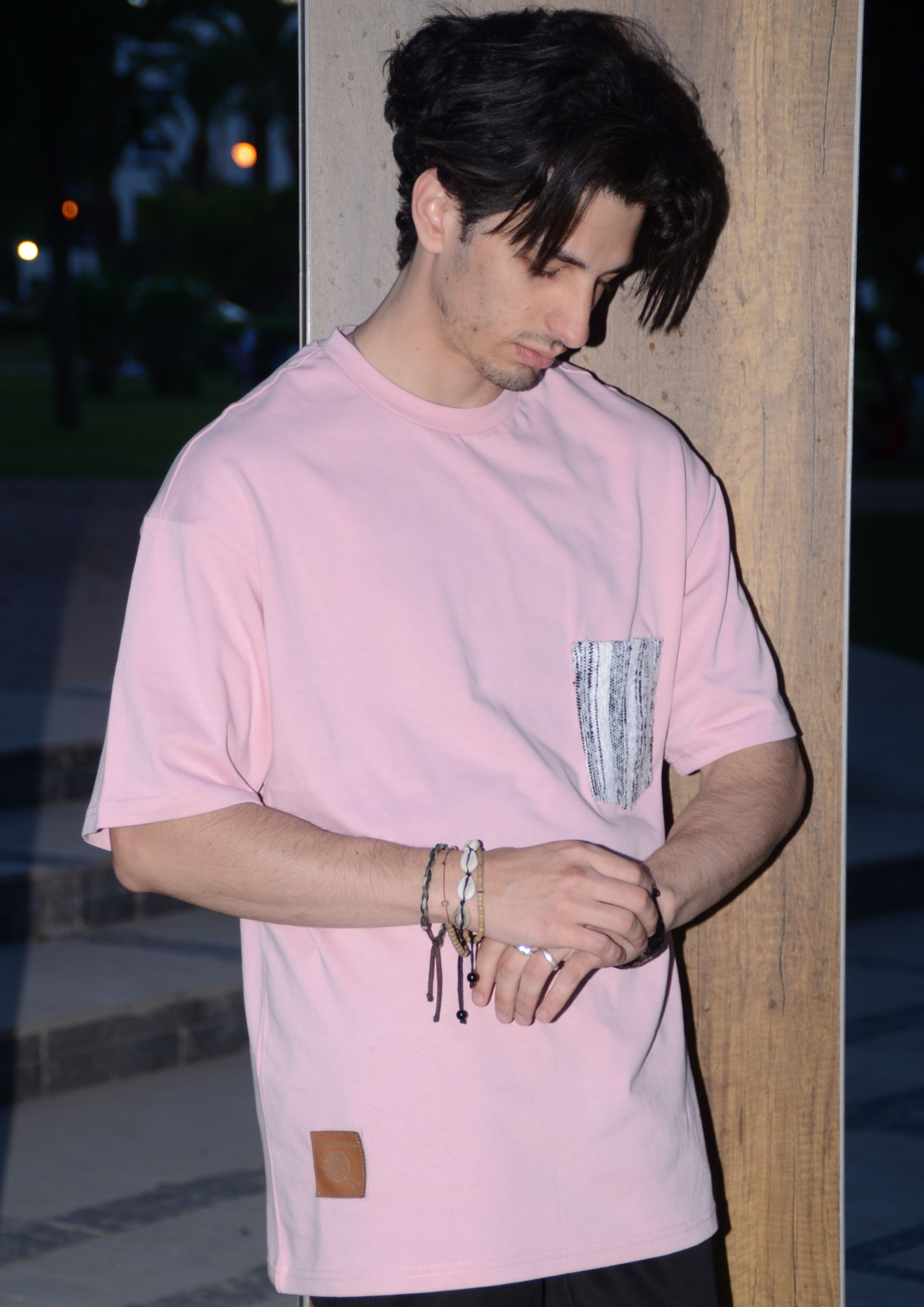 Pink T-shirt & White